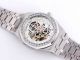 Royal Oak Audemars Piguet Skeleton Silver Watch Baguette Diamond bezel (5)_th.jpg
